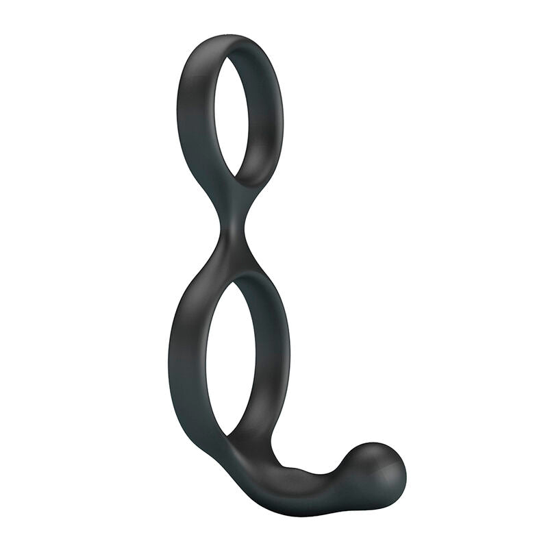 CRAZY BULL ANEL DUPLO FLORIAN PARA PeNIS E TESTiCULOS PRETO