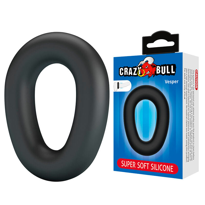 CRAZY BULL ANEL PENIANO DE SILICONE SUPER MACIO VESPER PRETO