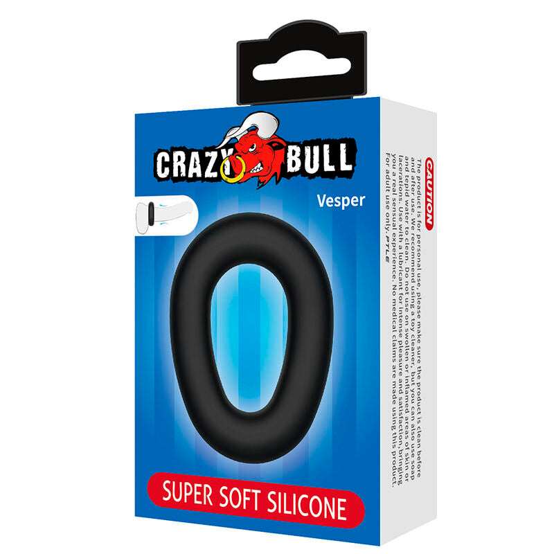 CRAZY BULL ANEL PENIANO DE SILICONE SUPER MACIO VESPER PRETO