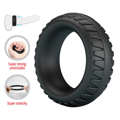 CRAZY BULL ANEL PENIANO DE SILICONE TEXTURIZADO MERRITT PRETO