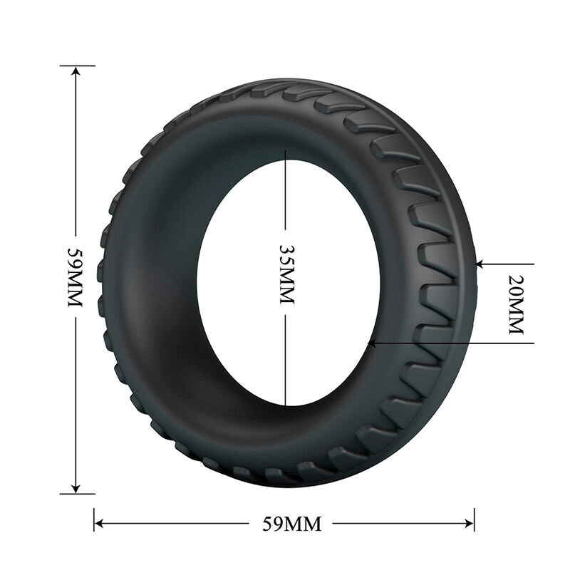 CRAZY BULL ANEL PENIANO DE SILICONE TEXTURIZADO MERRITT PRETO