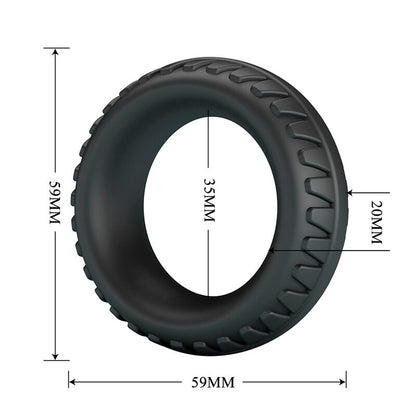 CRAZY BULL ANEL PENIANO DE SILICONE TEXTURIZADO MERRITT PRETO