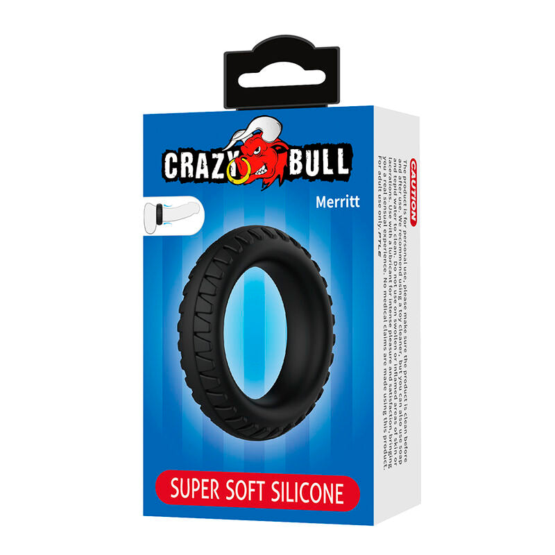 CRAZY BULL ANEL PENIANO DE SILICONE TEXTURIZADO MERRITT PRETO
